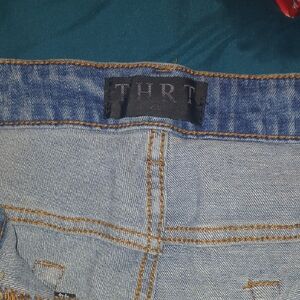 Blue Skinny Jeans with Contrast Stitching
